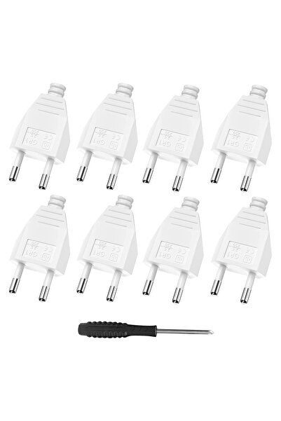 Choice1 110-250V EU 8PCS White 4/6/8pcs EU Plug Adapter Male Female Assembly ...
