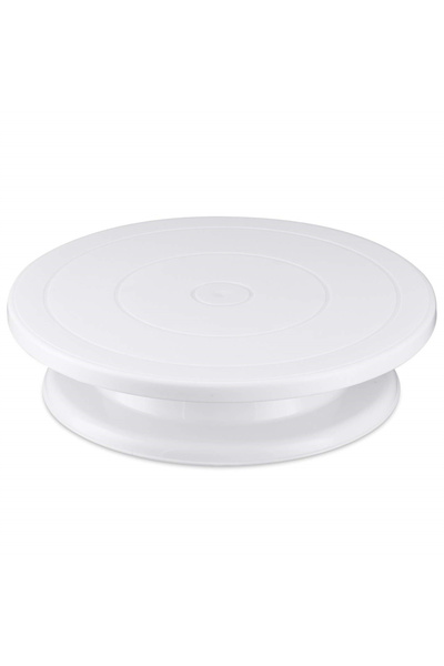 choice2 طقم قاعدة دوارة للكيك مكون من قطعة واحدة باللون الأبيض، و1/6 قطع، مع ...