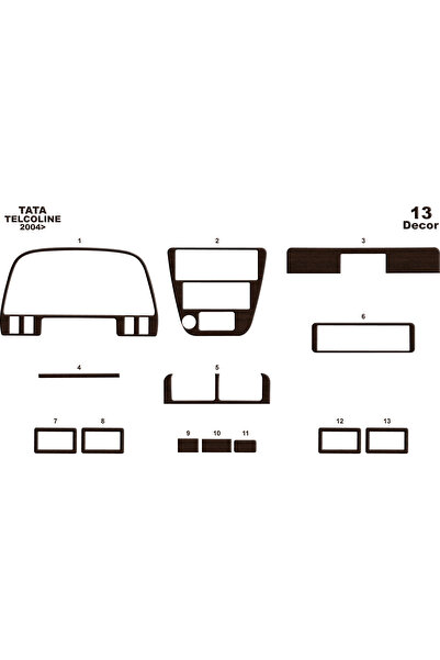 Marscockpitdesign تاتا تيلكولين 4X4 كونسول-توربيدو 2004 13 قطعة