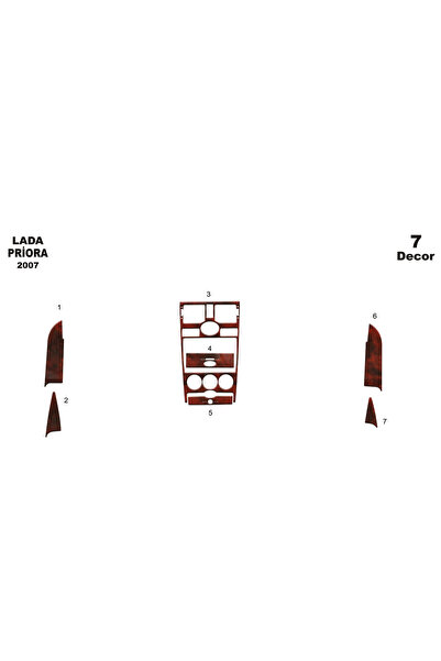 Marscockpitdesign لادا بريورا طلاء الطوربيد الأمامي ماهوجني 7 قطع 2007-›