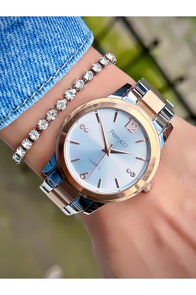 Ferrucci Women's Wristwatch Steel Cord 3 Atm Water Resistant Bracelet Gift Watch