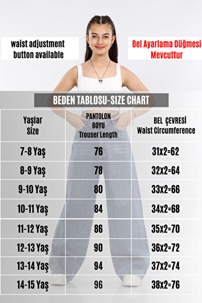 Pantulux KIz Çocuk %100 Pamuk Baggy Wide Pantolon