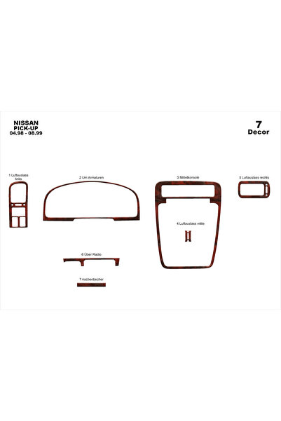 Marscockpitdesign قطع غيار نيسان بيك اب كونسول-توربيد 1998-1999 7 قطع
