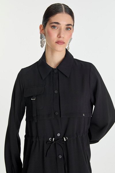 Zühre Geri elastic cu nasturi Negru Wear Out GC-0248