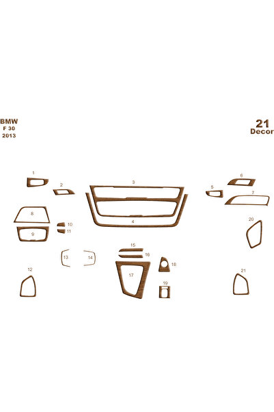 Marscockpitdesign Bmw F30 كونسول متوافق مع توربيدو 21 قطعة فوق 2013