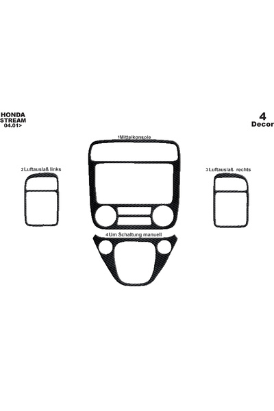 Marscockpitdesign هوندا ستريم وحدة التحكم-توبيردو 2001-2005 4 قطع