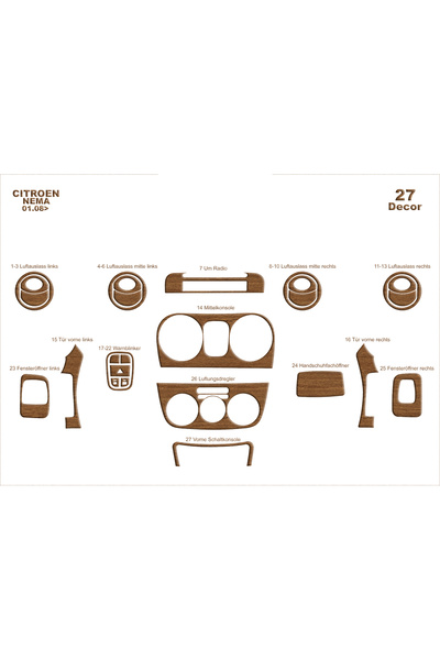 Marscockpitdesign فيات فيورينو بيبير نيمو كونسول-توربيدو 2008 27 قطعة