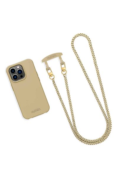 STYLEASH Husa telefon premium din TPU cu lant metalic detasabil Styleash, iPhone 14 Plus