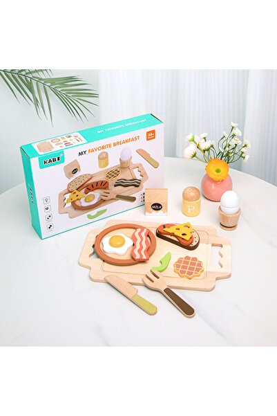 Choice1 Breakfast Wooden Kitchen Pretend Play Set Montessori Simulation Plates Dishes Accessories Kitchen Pl