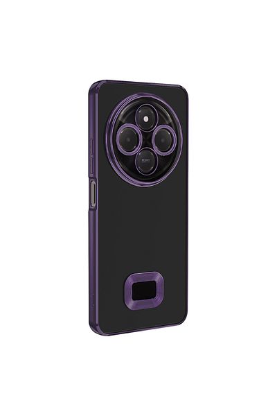 HTstore حافظة Xiaomi المتوافقة مع Redmi 14C 4G مع حماية للكاميرا وشعار Zore Omega Cover - أرجواني غامق