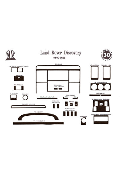 Marscockpitdesign لاند روفر ديسكفري وحدة التحكم-توبيردو 1990-1998 30 قطعة