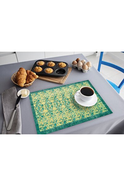 TURKISHRUG KINGDOM خدمة طاولة ملونة نابضة بالحياة قابلة للغسل