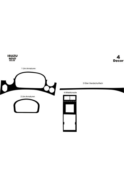 Marscockpitdesign ايسوزو نوفو كونسول-توربيدو 2009-201 4 قطع