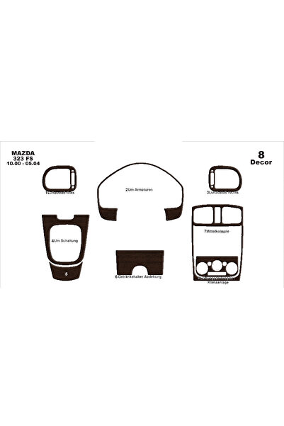 Marscockpitdesign مازدا 323 FS كونسول-توربيد 2000-2004 8 قطع