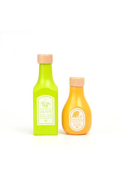 choice2 Honey Set Children Pretend Play Wooden Milk Drink Set Kitchen Food To...