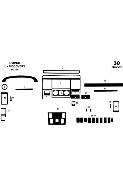 Marscockpitdesign لاند روفر ديسكفري وحدة التحكم-توبيردو 1990-1998 30 قطعة