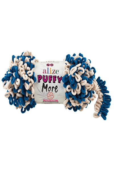 Alize Puffy More Hand Knitting Yarn 150g – Double Sided – No Needle Easy to K...