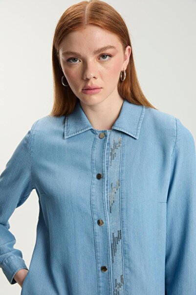 Zühre Denim with Sequin Back Detail Giy Çık Gç-0251