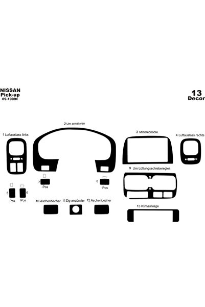 Marscockpitdesign قطع غيار نيسان بيك اب ParckSkystar وحدة التحكم-توبيردو 1999...