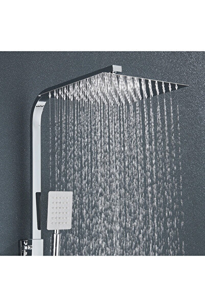 Rain Drop De la Robinetul Meu Coloana de dus, cu 3 functii curgere apa, baterie cada si dus, para dus 25x25 cm, crom