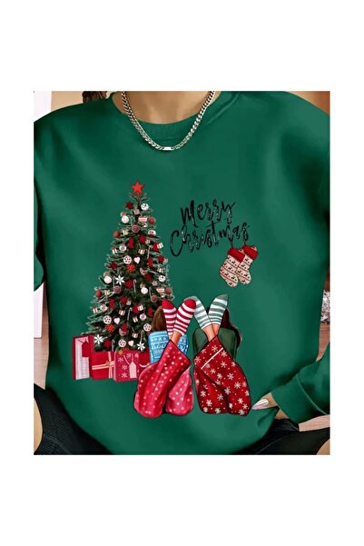 SMK Shop Women's Christmas Custom Long Sleeve Crew Neck Viscose Two Thread Blouse