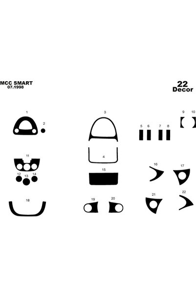 Marscockpitdesign Mcc Smart Console-Torpedo Coating 1998 22 قطعة