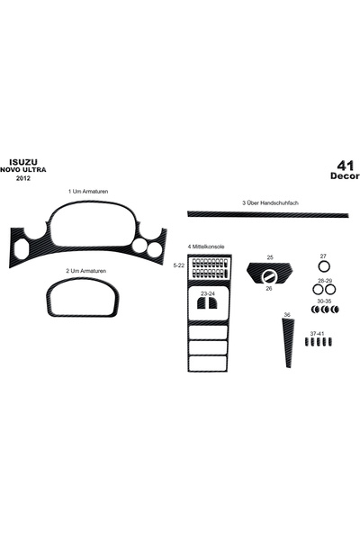 Marscockpitdesign ايسوزو نوفو لوكس كونسول-توربيدو 2012 41 قطعة