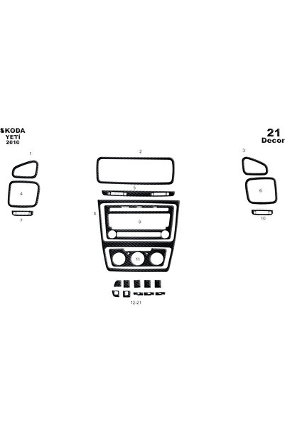 Marscockpitdesign سكودا يتي وحدة التحكم-تغليف التوربو 2010 21 قطعة