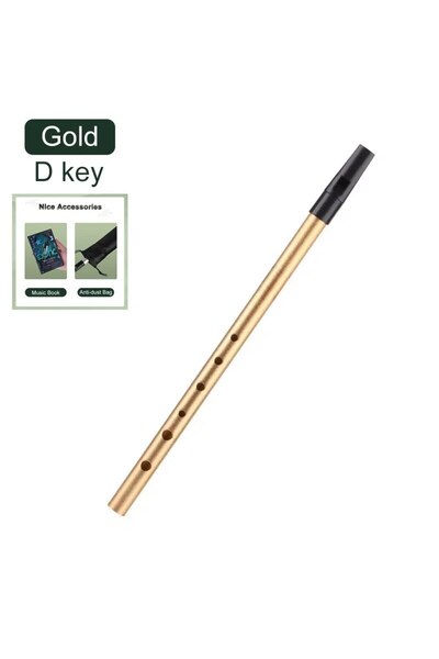 Choice4 D Key Golden Miwayer Authentic Irish Whistle Flute C/D Key Tin Penny ...
