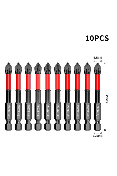 Choice4 مجموعة من 10 قطع من رؤوس مفكات مغناطيسية D1 مضادة للصدمات، عالية الصل...