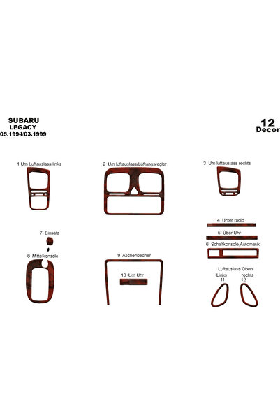 Marscockpitdesign سوبارو ليجاسي وحدة التحكم-تغطية التوربو 1994-1999 12 قطعة