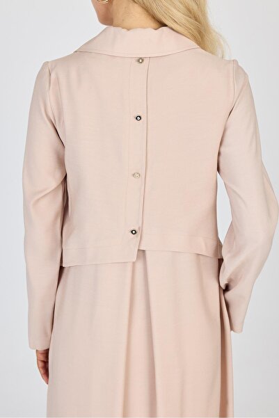 Zühre Shirt Collar Button Back Detail Beige Wear Out Gc-0273