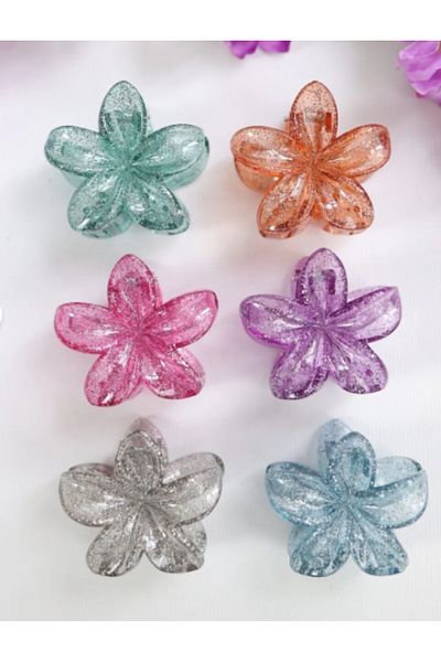 imzatasarım 6Pcs Silvery Lotus Hair Pins 6 Different Colors- 7 cm Medium Size - Light and Durable
