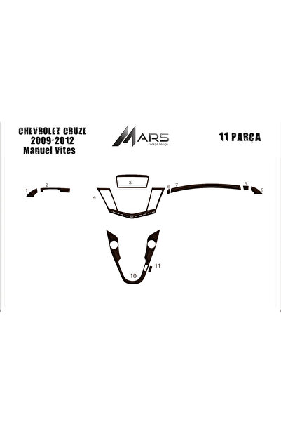 Marscockpitdesign شيفروليه كروز M.Vites Console-Torpedo Trim 2011 9 قطع