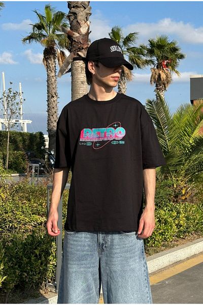 serline Retro Embroidered Oversize Premium T-Shirt