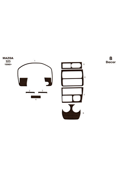 Marscockpitdesign مازدا 323 كونسول-توربيد 1996 8 قطع