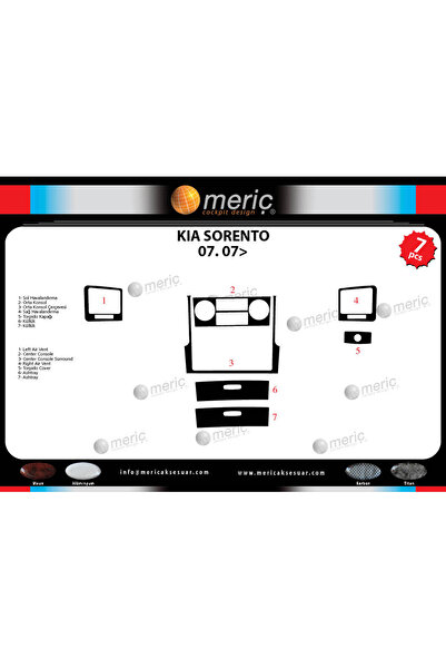 Marscockpitdesign كيا سورينتو وحدة التحكم-توبوردو 2007-2010 7 قطع