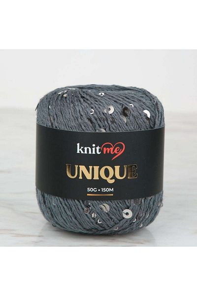knitme Πλεκτό νήμα με παγιέτες από ανθρακί