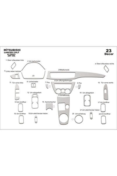 Marscockpitdesign ميتسوبيشي كولت - لانسر كونسول-توربيد 2002 23 قطعة