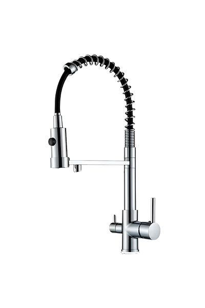 Rain Drop De la Robinetul Meu 3-way kitchen faucet, purified water filter outlet, chrome