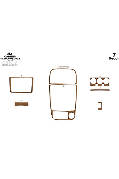 Marscockpitdesign كيا كارينز وحدة التحكم-توبيردو 2000-2002 7 قطع