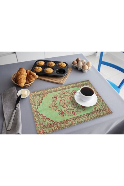 TURKISHRUG KINGDOM خدمة طاولة ملونة نابضة بالحياة قابلة للغسل