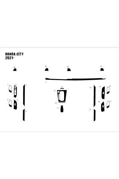 Marscockpitdesign هوندا سيتي 2021- كونسول مطلي