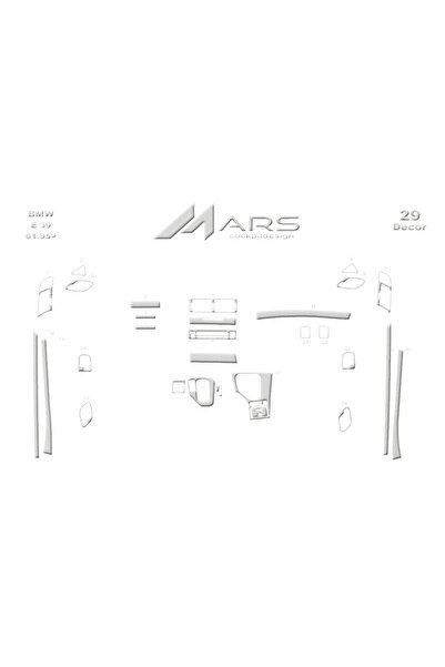 Marscockpitdesign Bmw 5 Series E39 متوافق مع وحدة التحكم وقشرة التوربيدو 1995...
