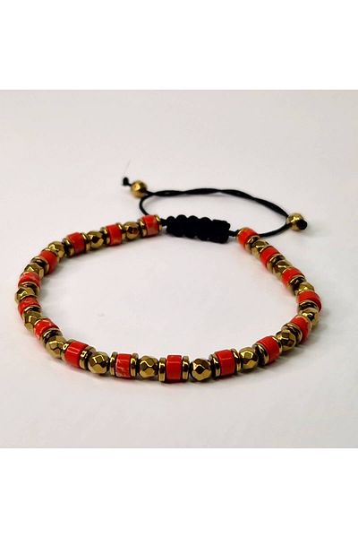 My Bijoux Bracelet with semi-precious stones plated with gold Lucky