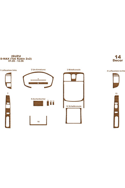 Marscockpitdesign إيسوزو دي ماكس كابينة واحدة 2X2 كونسول-توربيد 2005-2006 14 ...