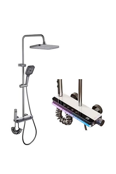 Rain Drop De la Robinetul Meu Coloana de dus cu afisaj LCD, iluminare LED, turbina generatoare de curent, corp baterie din alama