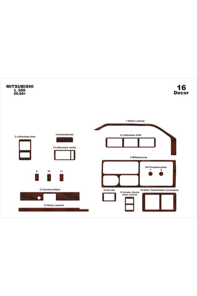 Marscockpitdesign ميتسوبيشي L300 كونسول-توربيدو 1988 16 قطعة