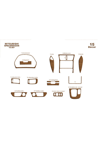 Marscockpitdesign ميتسوبيشي سبيس واجن كونسول-توربيد 1998-2004 15 قطعة