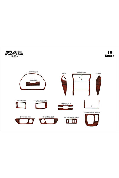 Marscockpitdesign ميتسوبيشي سبيس واجن كونسول-توربيد 1998-2004 15 قطعة
